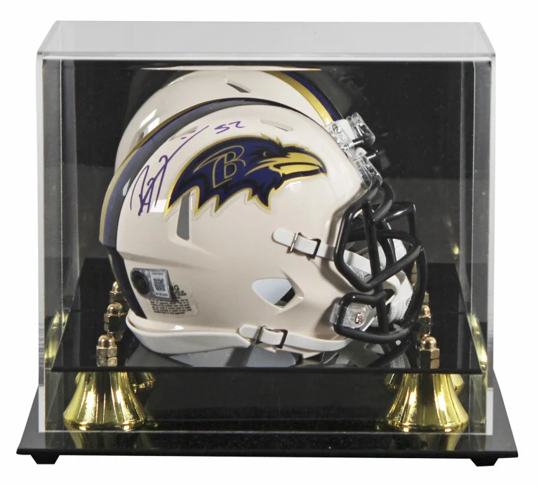 Ravens Ray Lewis Authentic Signed Retro Speed Mini Helmet W/ Case BAS Witnessed
