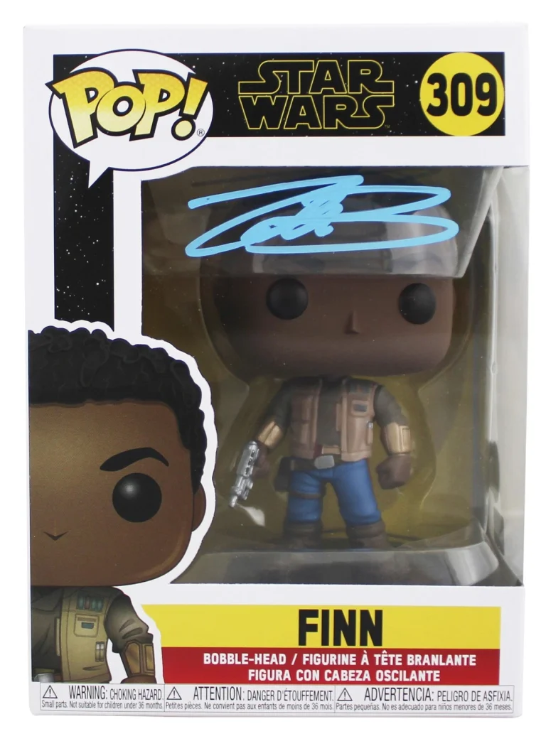 John Boyega Star Wars Authentic Signed Finn #309 Funko Pop Vinyl Figure BAS