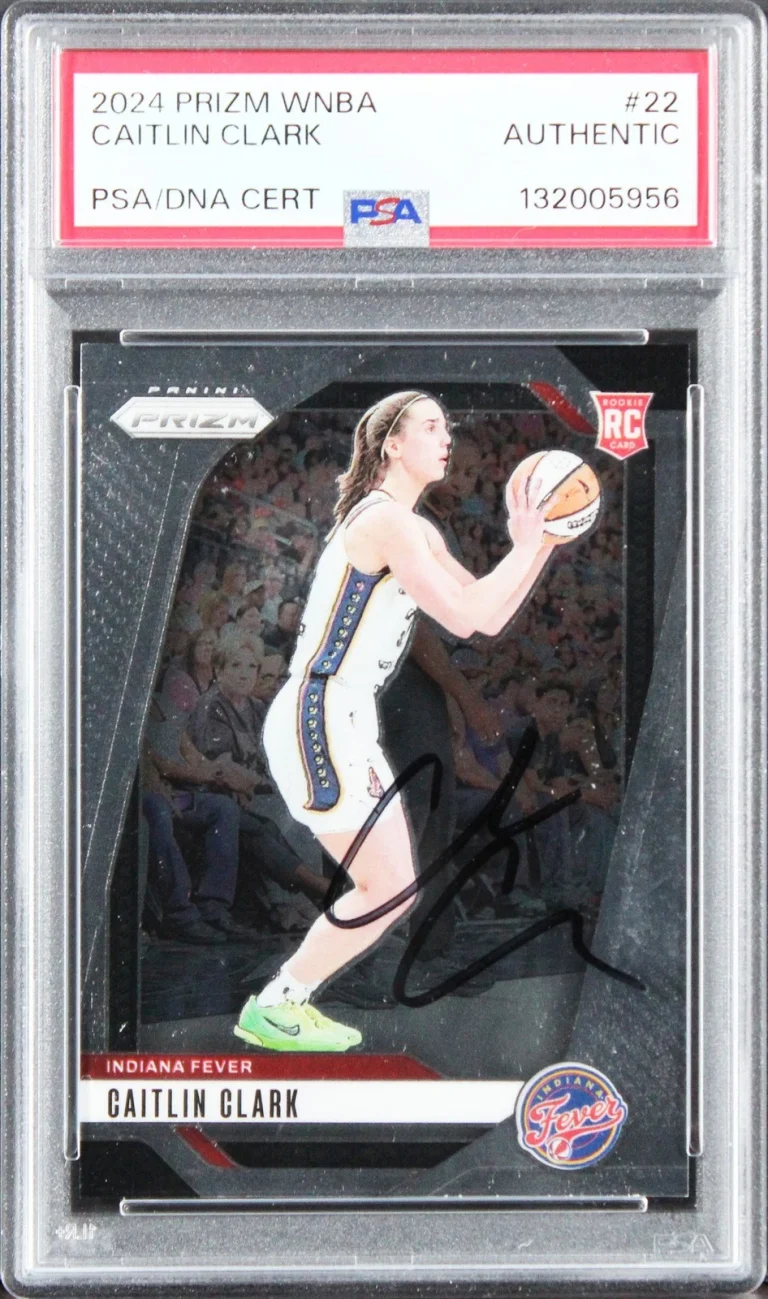 Fever Caitlin Clark Authentic Signed 2024 Prizm WNB #22 Rookie Card PSA Slabbed