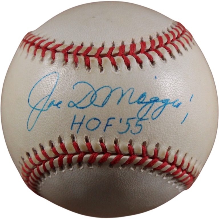 Joe Dimaggio Signed New York Yankees Baseball Toned INSC Not His Beckett 56495