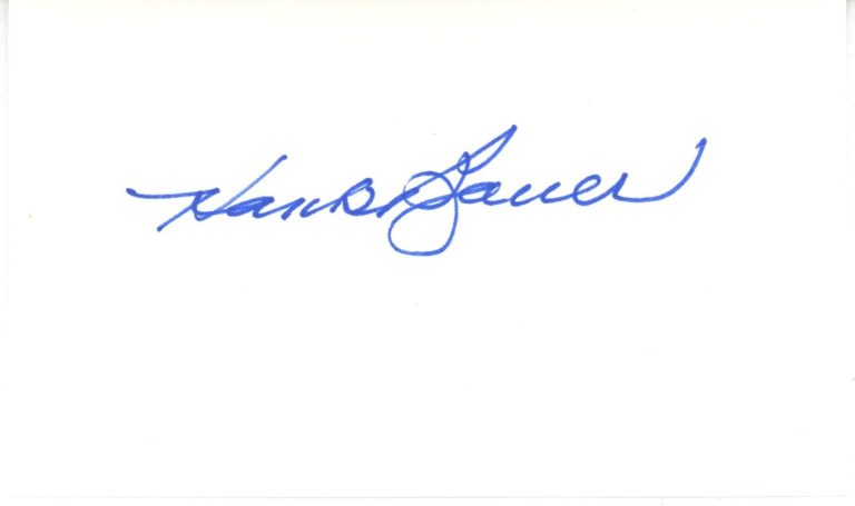 Hank Bauer Autographed/Signed New York Yankees Index Card Beckett 56545