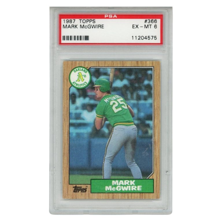Mark McGwire Oakland Athletics 1987 Topps #366 PSA 6 Slabbed Trading Card 56584