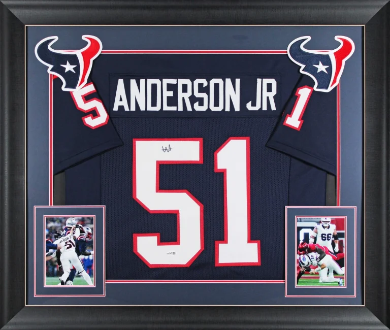 Will Anderson Authentic Signed Navy Blue Pro Style Framed Jersey JSA