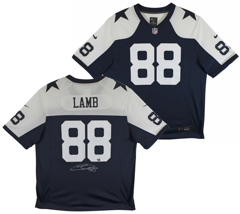 Cowboys CeeDee Lamb Signed Navy Blue Thanksgiving Nike Game Jersey Fanatics