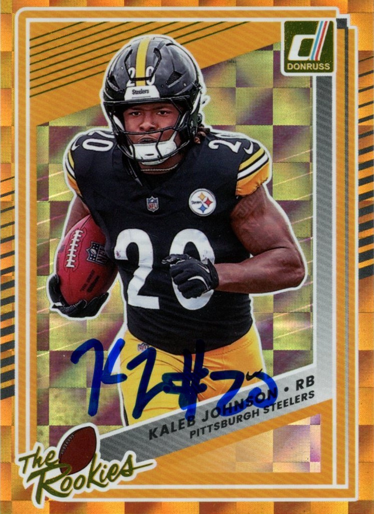 Kaleb Johnson Autographed '25 Donruss The Rookies #20 Card Beckett Witness 57008