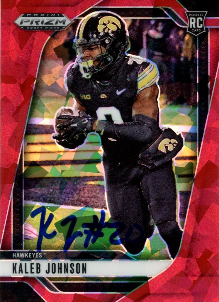 Kaleb Johnson Signed Hawkeyes 25 Panini Prizm Red Ice #38 Card Beckett 56980