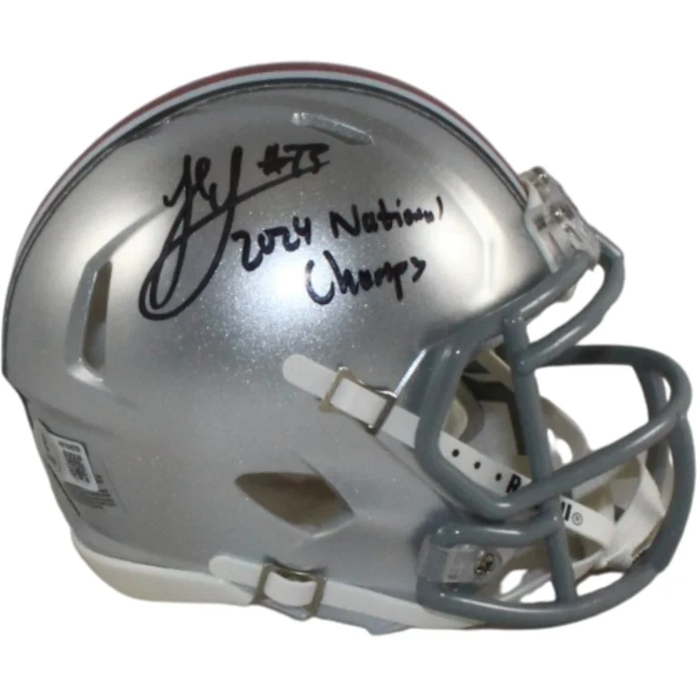Jack Sawyer Autographed Ohio State Buckeyes Mini Helmet 24 Champs Beckett 56963