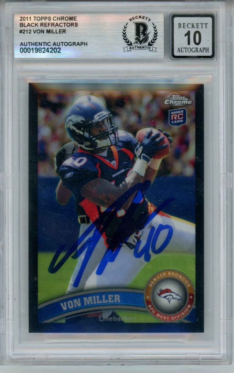 Von Miller Signed 2011 Topps Chrome 212 /299 Refractor 10auto Card BAS 54688