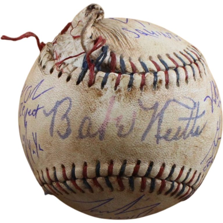 Cast Sandlot Autographed Ripped Custom Baseball Renna +7 Character Beckett 57168
