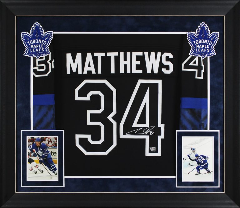 Maple Leafs Auston Matthews Signed Black Fanatics Framed Jersey Fanatics