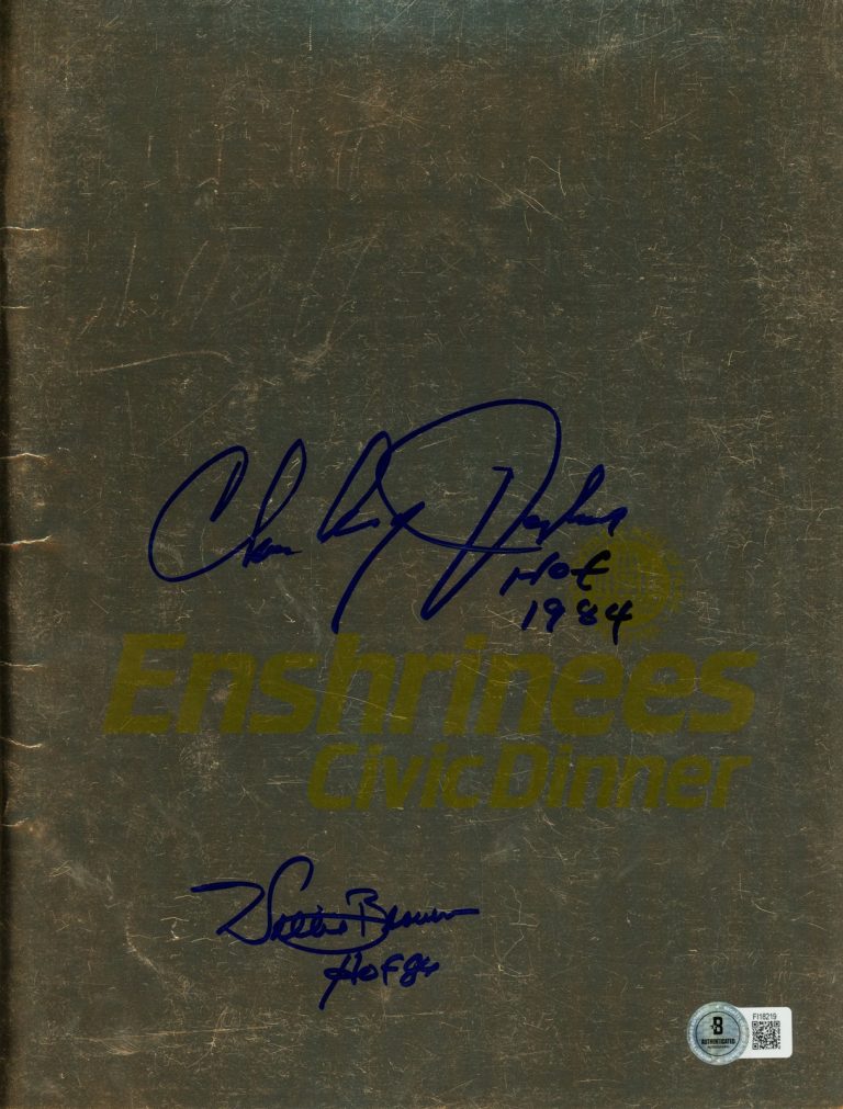 Charley Taylor Willie Brown Signed HOF 1984 Enshrinees Dinner Program BAS 57214