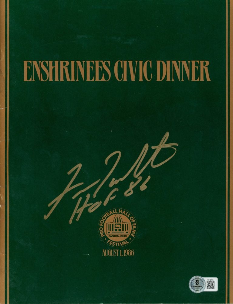 Fran Tarkenton Signed Minnesota Vikings 1986 Enshrinees Dinner Program BAS 57217