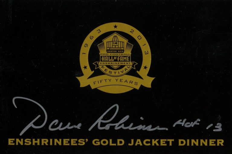 Dave Robinson Signed Green Bay Packers 2013 Enshrinees Dinner Ticket BAS 57232