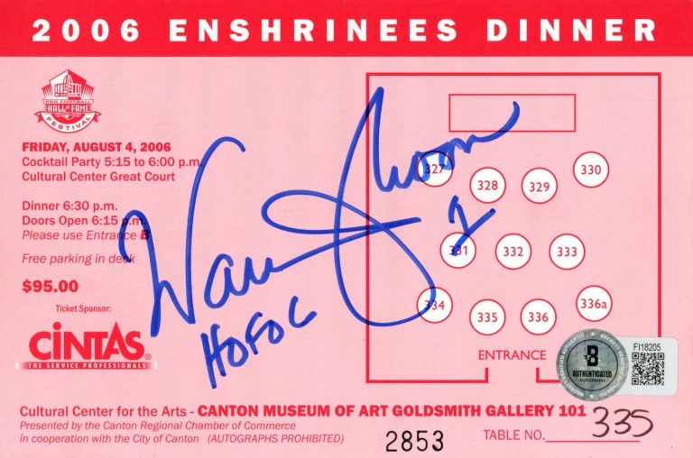 Warren Moon Signed Houston Oilers 2006 Enshrinees Dinner Ticket Card BAS 57229
