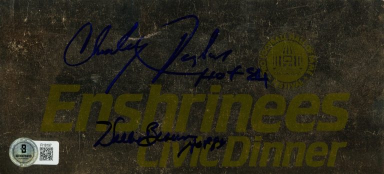 Charley Taylor Willie Brown Signed HOF 1984 Enshrinees Dinner Ticket BAS 57234