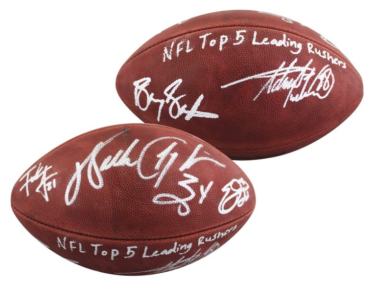 NFL Leading Rushers (5) Payton Smith Sanders Signed Official Nfl Football BAS 1