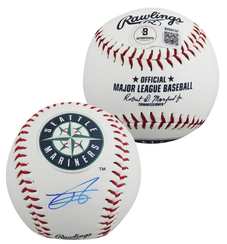Mariners Julio Rodriguez Signed Seattle Mariners Logo OML Baseball BAS #BX68732