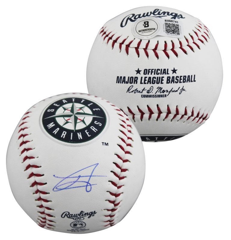 Mariners Julio Rodriguez Signed Seattle Mariners Logo OML Baseball BAS #BX68741