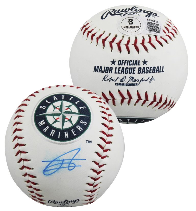 Mariners Julio Rodriguez Signed Seattle Mariners Logo OML Baseball BAS #BX68739