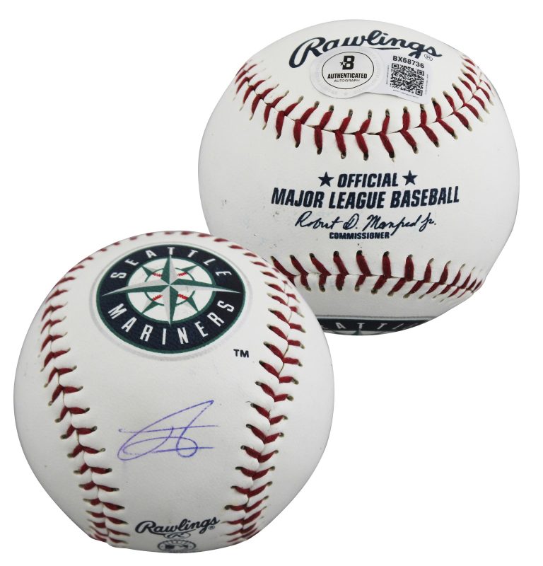 Mariners Julio Rodriguez Signed Seattle Mariners Logo OML Baseball BAS #BX68736