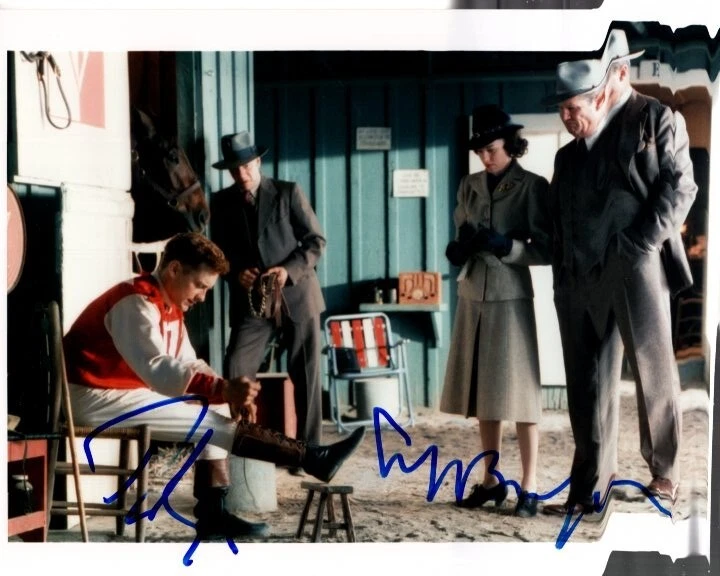 JEFF BRIDGES and TOBEY MAGUIRE Signed 8x10 SEABISCUIT Photo w/ Hologram COA