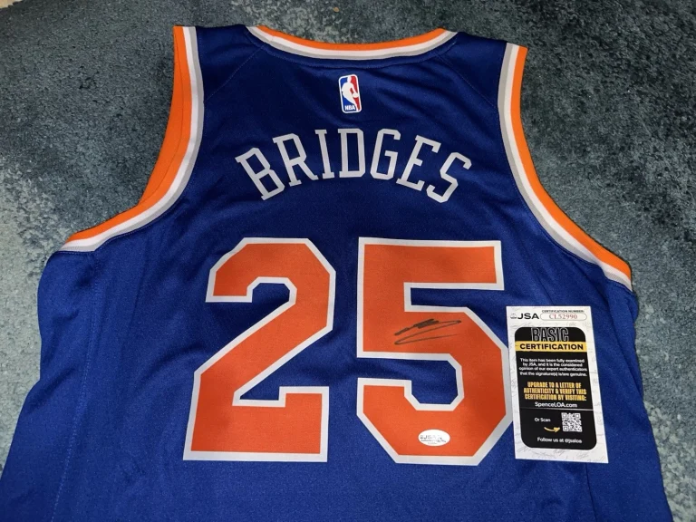 Mikal Bridges Signed New York Knicks Jersey Legend Superstar JSA Auth #2
