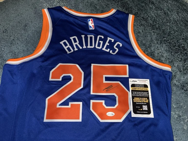 Mikal Bridges Signed New York Knicks Jersey Legend Superstar JSA Auth #3