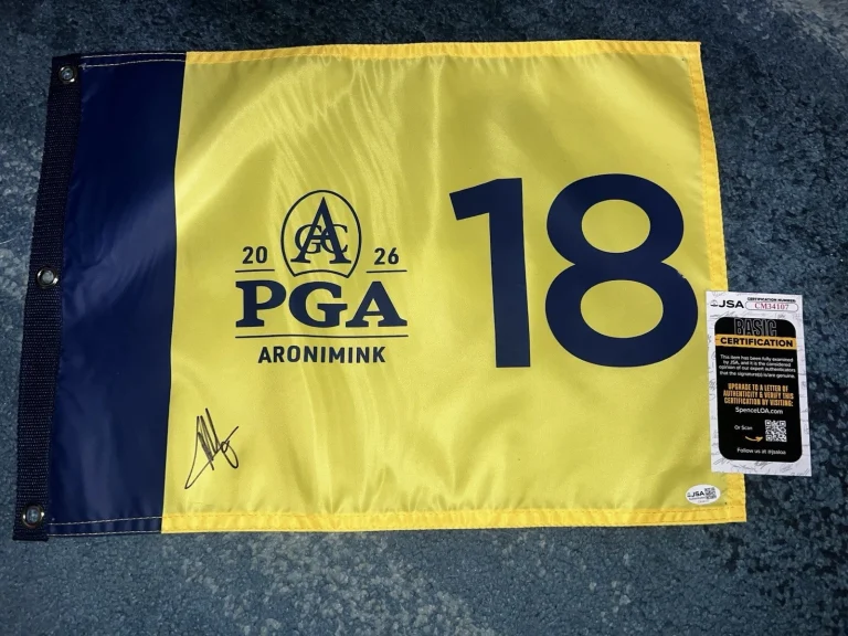 Collin Morikawa Signed Official 2026 PGA Championship Flag Aronimink GC JSA