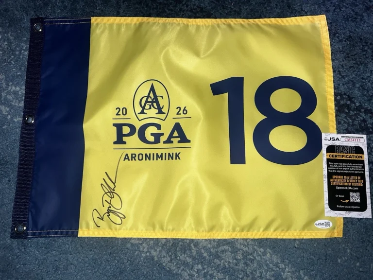 Bryson DeChambeau Signed Official 2026 PGA Championship Flag Aronimink GC JSA #3