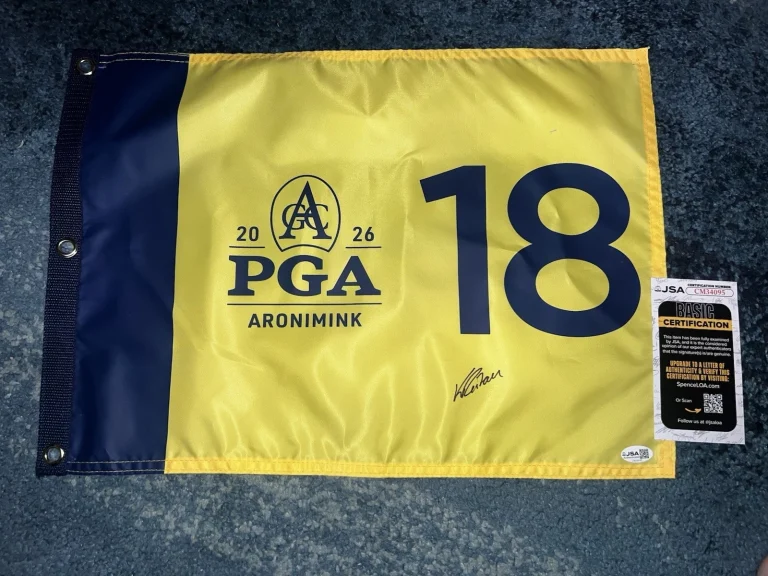 Kristoffer Reitan Signed Official 2026 PGA Championship Flag Aronimink GC JSA