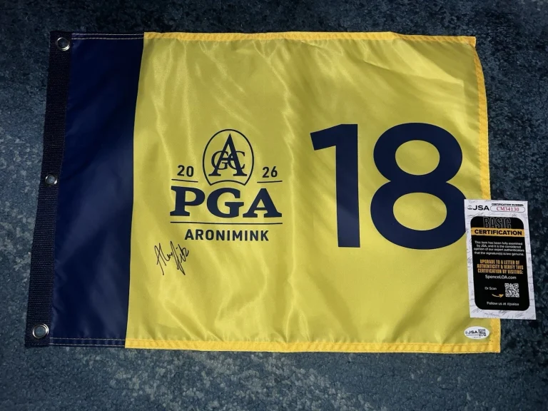 Alex Fitzpatrick Signed Official 2026 PGA Championship Flag Aronimink GC JSA