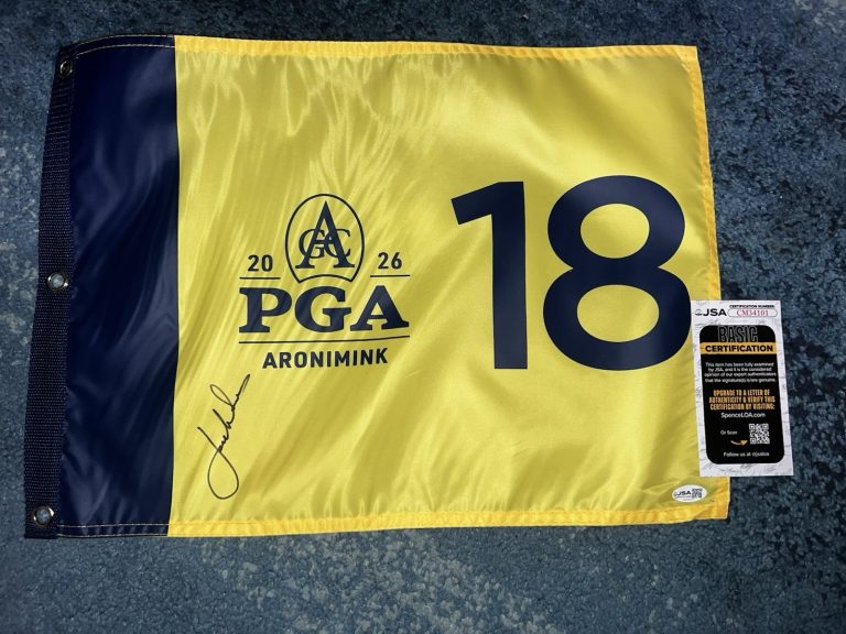 Jordan Spieth Signed Official 2026 PGA Championship Flag Aronimink GC JSA #2
