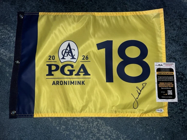 Jordan Spieth Signed Official 2026 PGA Championship Flag Aronimink GC JSA #4