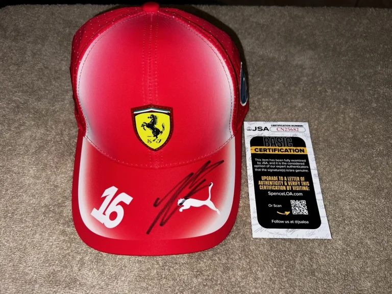 Charles Leclerc Signed Ferrari #16 Hat Cap Formula 1 Star Monaco JSA Auth #2