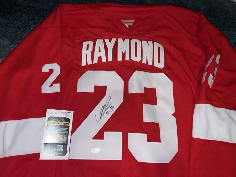 Lucas Raymond Signed Detroit Red Wings Jersey Legend Superstar JSA Auth