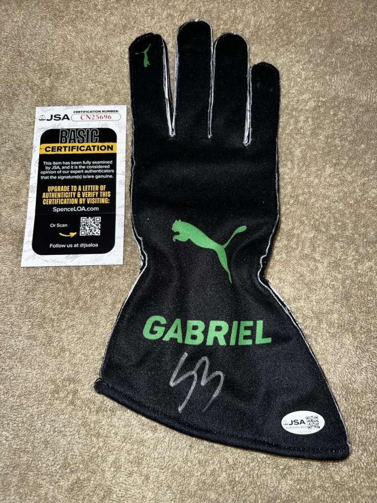 Gabriel Bortoleto Signed Racing Race Glove Formula 1 Star Audi JSA Auth