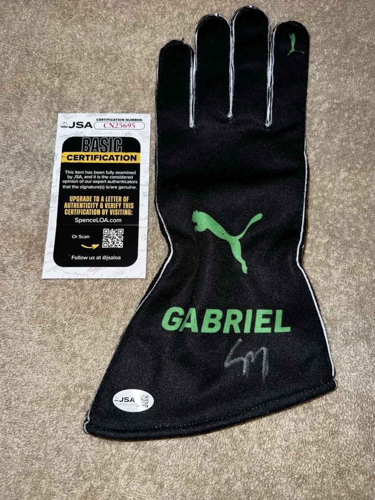 Gabriel Bortoleto Signed Racing Race Glove Formula 1 Star Audi JSA Auth #2