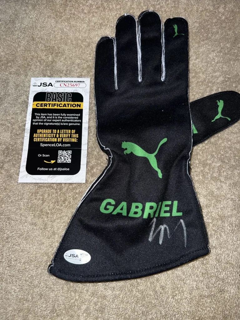 Gabriel Bortoleto Signed Racing Race Glove Formula 1 Star Audi JSA Auth #4