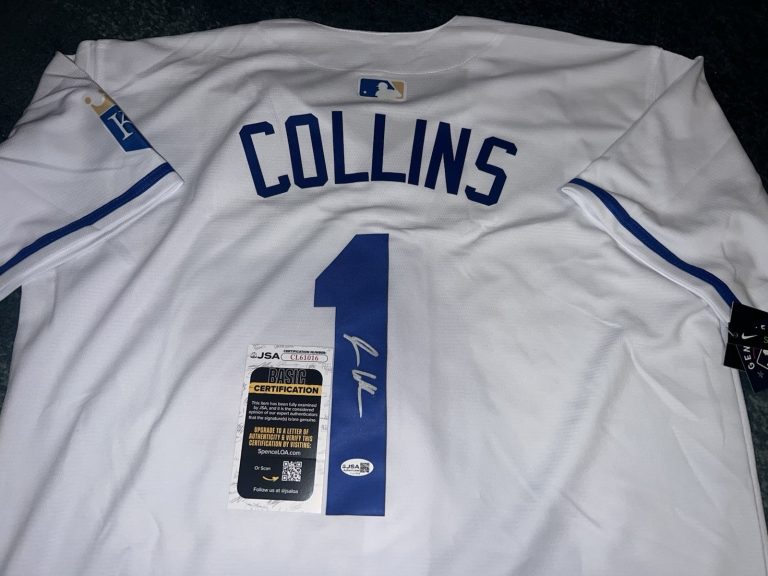 Isaac Collins Signed Kansas City Royals Jersey Superstar Slugger JSA Auth