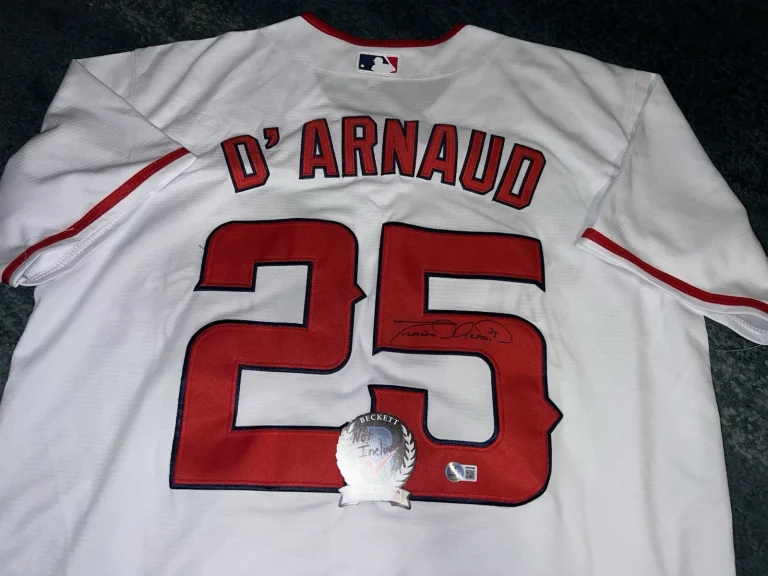 Travis d'Arnaud Signed Los Angeles Angels Jersey Superstar Slugger Beckett