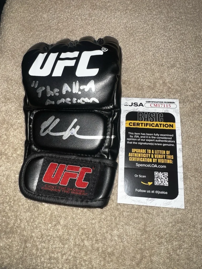 Chris Weidman Signed UFC MMA Glove UFC Champ All American JSA Auth