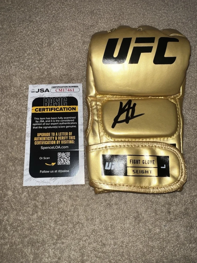 Josh Hokit Signed Gold UFC MMA Glove UFC Legend The Incredible Hok JSA Auth #2