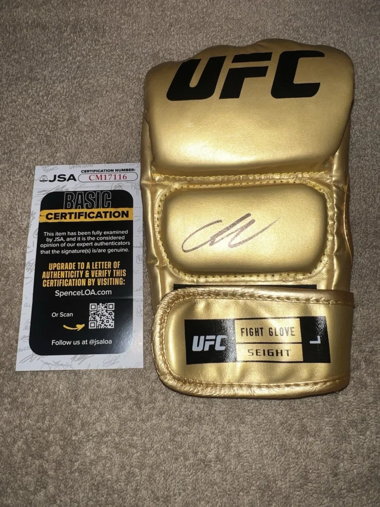 Marlon Chito Vera Signed Gold UFC MMA Glove UFC Legend Superstar JSA Auth #2