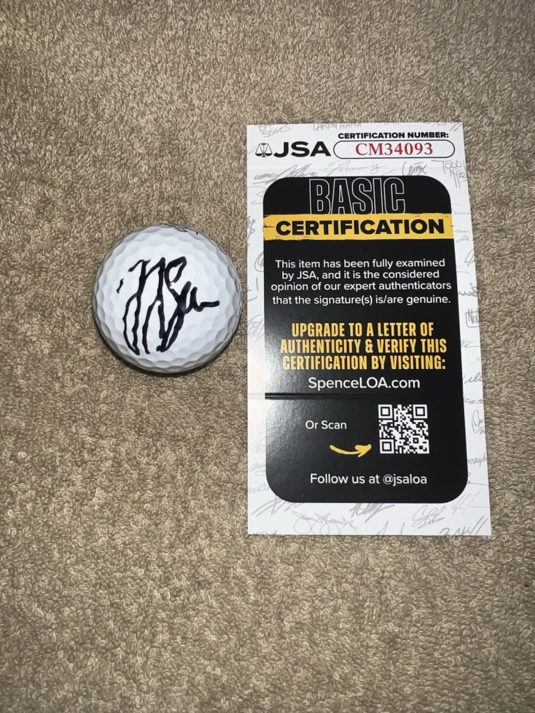 JJ Spaun Signed Official Titleist Golf Ball PGA Legend JSA Cert