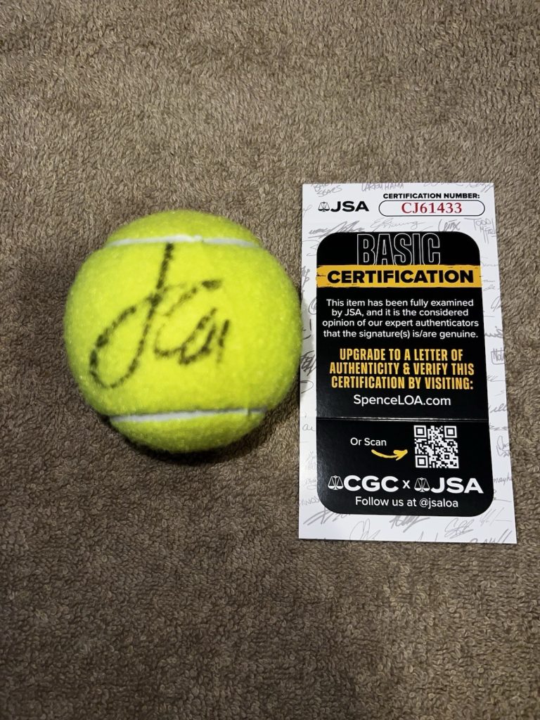 Lorenzo Musetti Signed Tennis Ball Tennis Superstar Legend JSA Auth