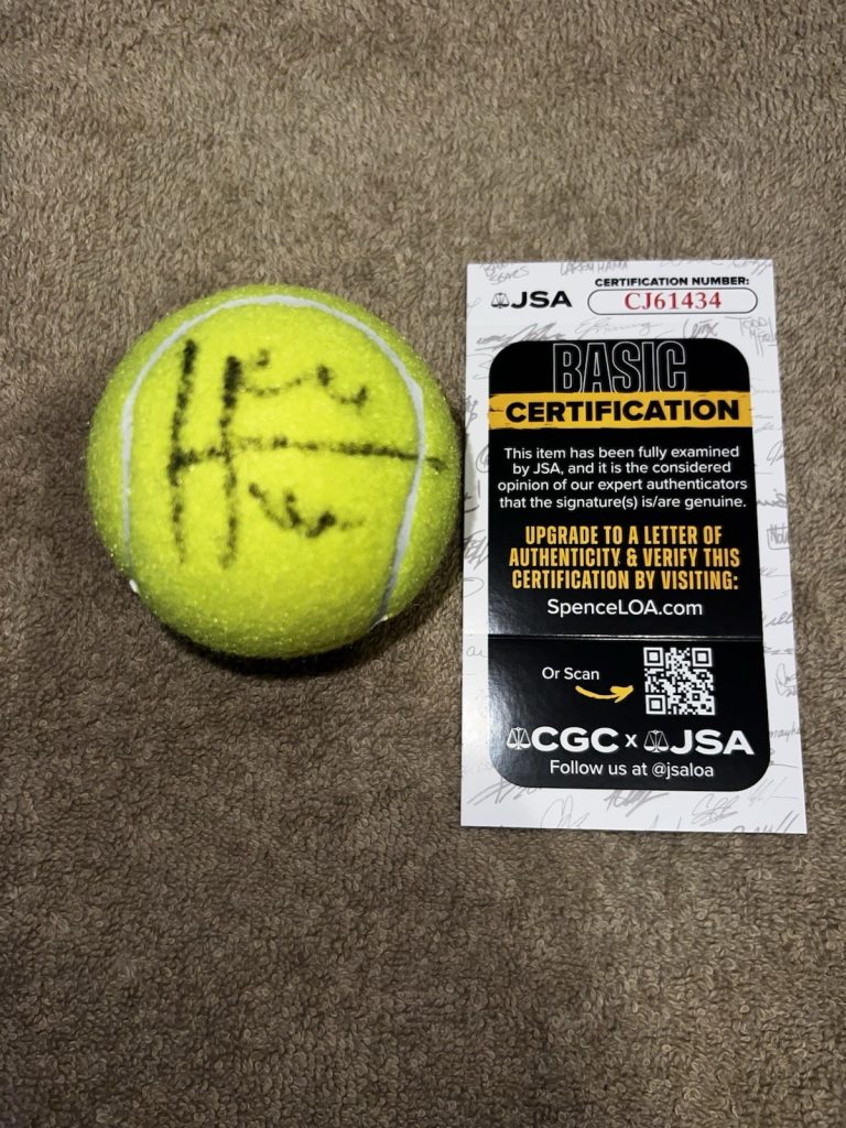 Hubert Hurkacz Signed Tennis Ball Tennis Superstar Legend JSA Auth