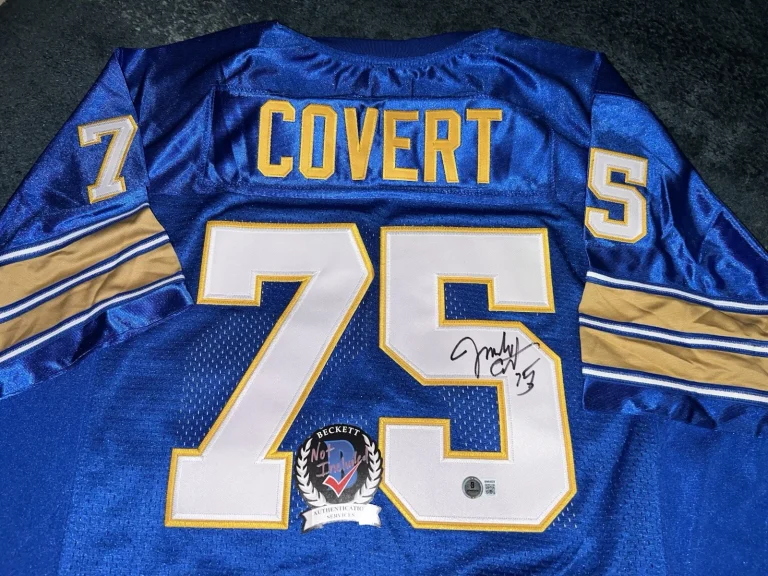 Jimbo Covert Signed University Of Pittsburg Jersey Hall Of Fame Beckett