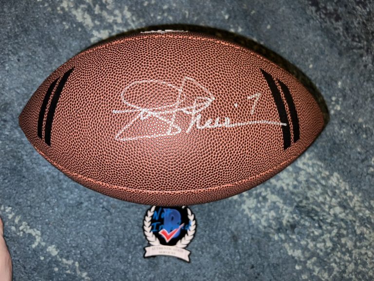 Joe Theismann Signed Wilson NFL Football New Washington Redskins Star Beckett #2