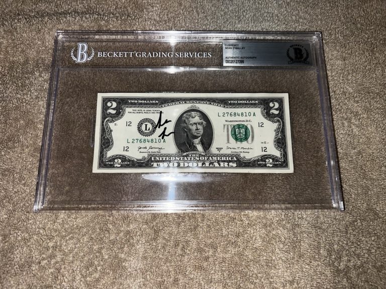 Suga Sean O’Malley Signed Official $2 Dollar Bill Currency UFC Champ Beckett #2