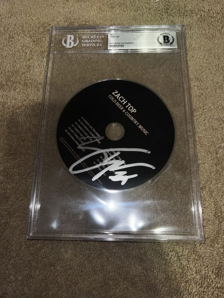 Zach Top Signed Cold Beer & Country Music CD Country Music Legend Grammy Beckett